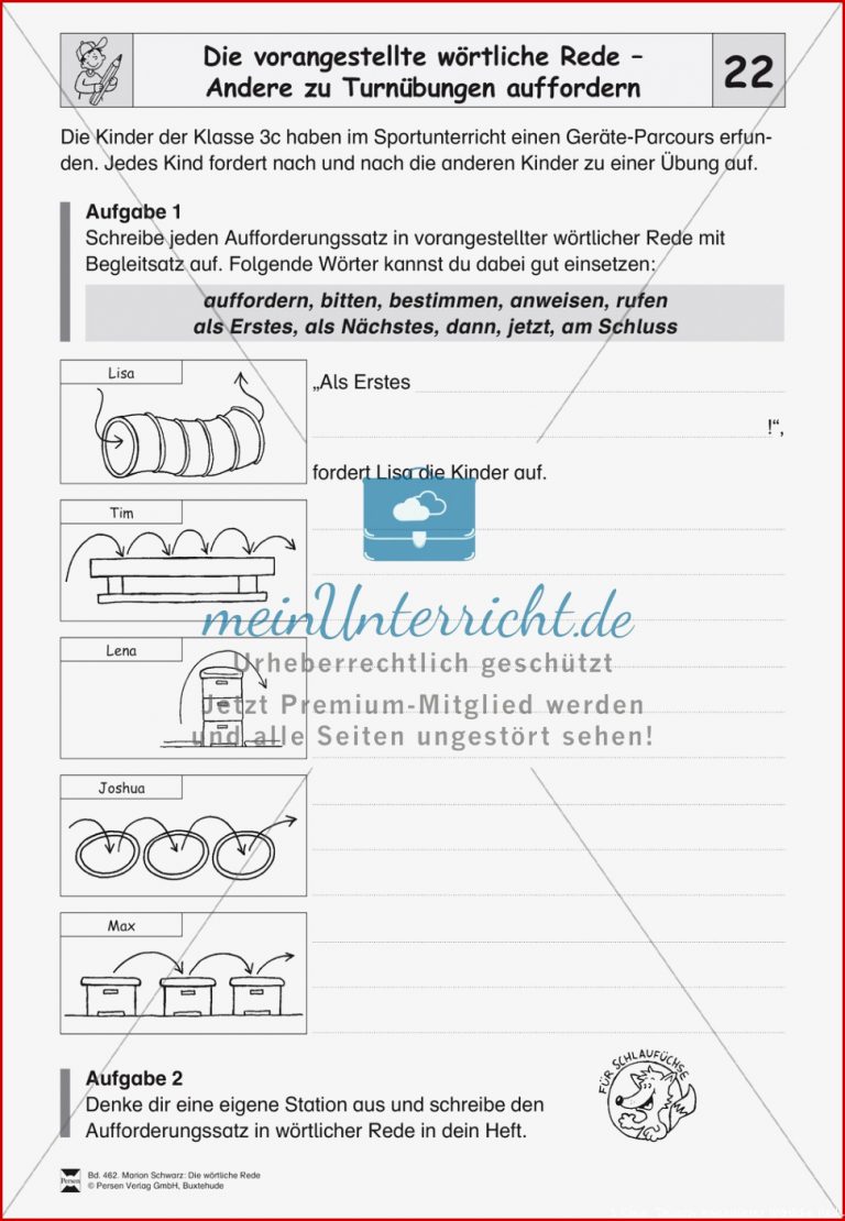 Die Wörtliche Rede Umfassendes Übungsmaterial Für 3