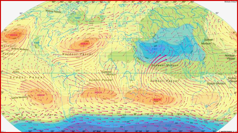 Diercke Weltatlas Kartenansicht Erde Luftdruck und