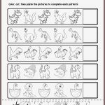 Dinosaur Ab Pattern Worksheets 5 Pages