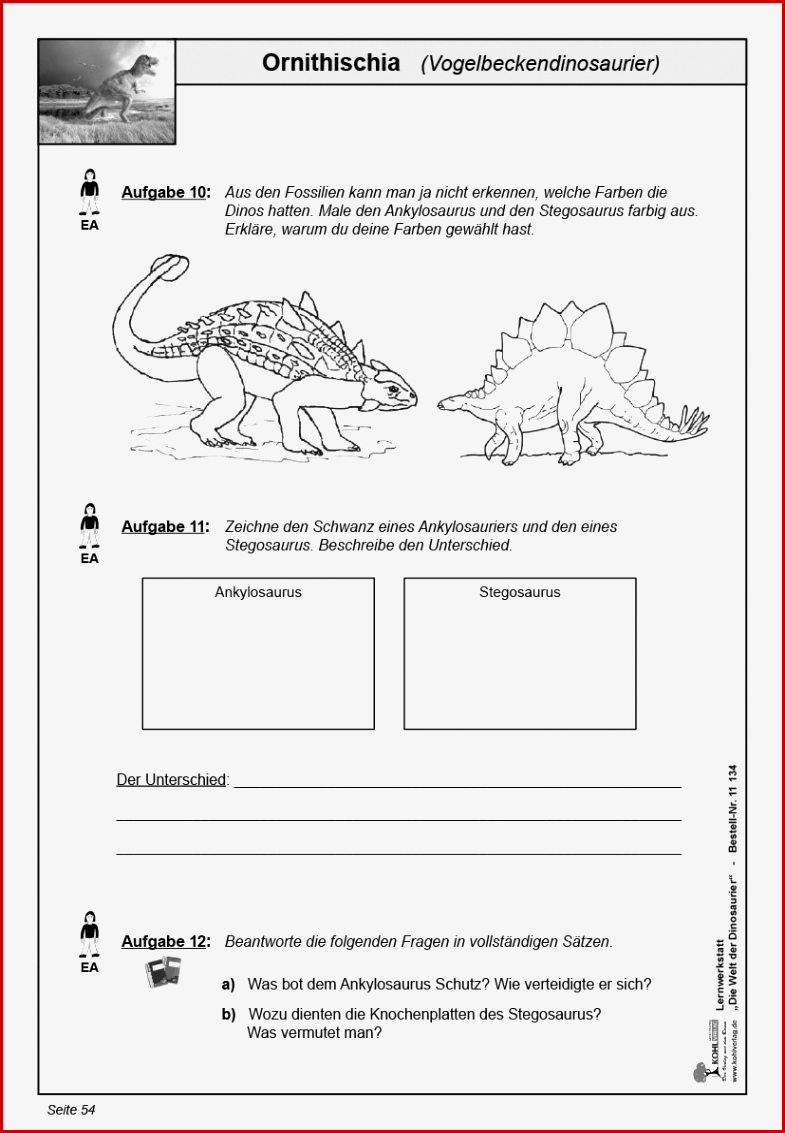 Dinosaurier Grundschule Arbeitsblätter Kinderbilder