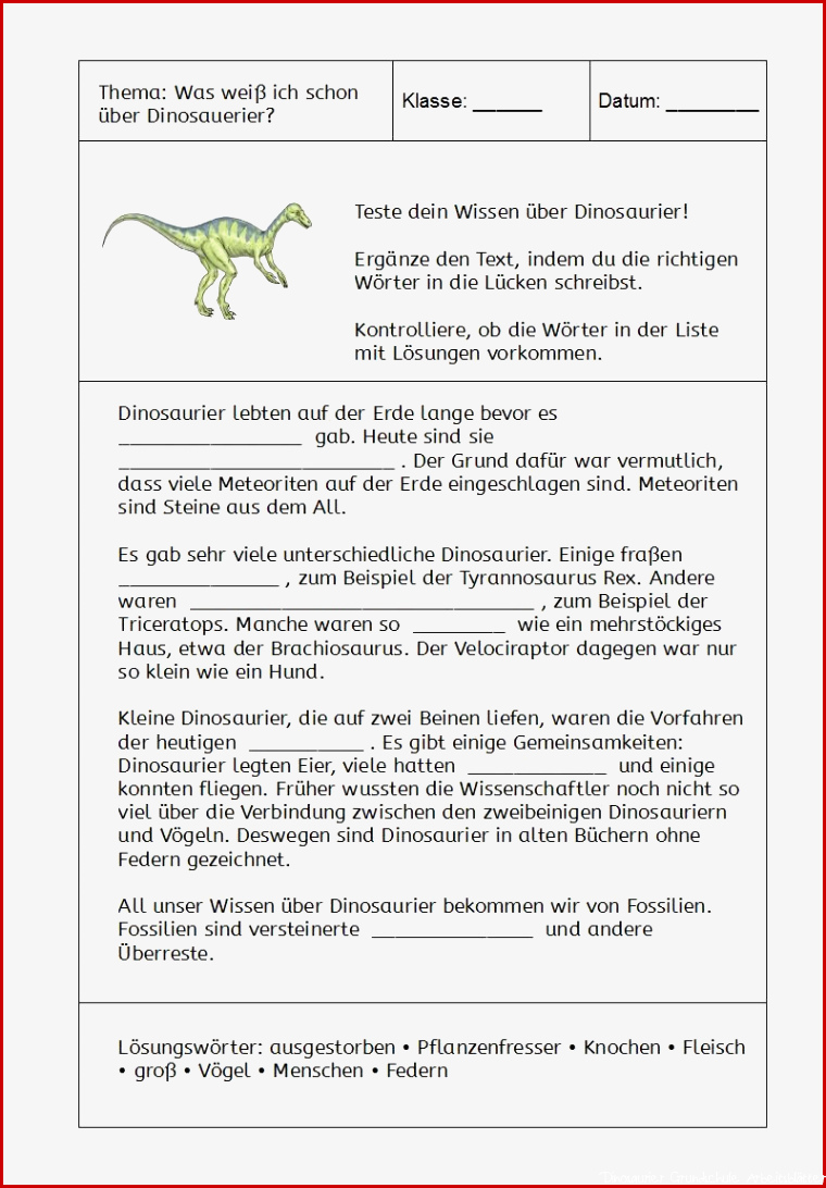 Dinosaurier Grundschule Arbeitsblätter kinderbilder