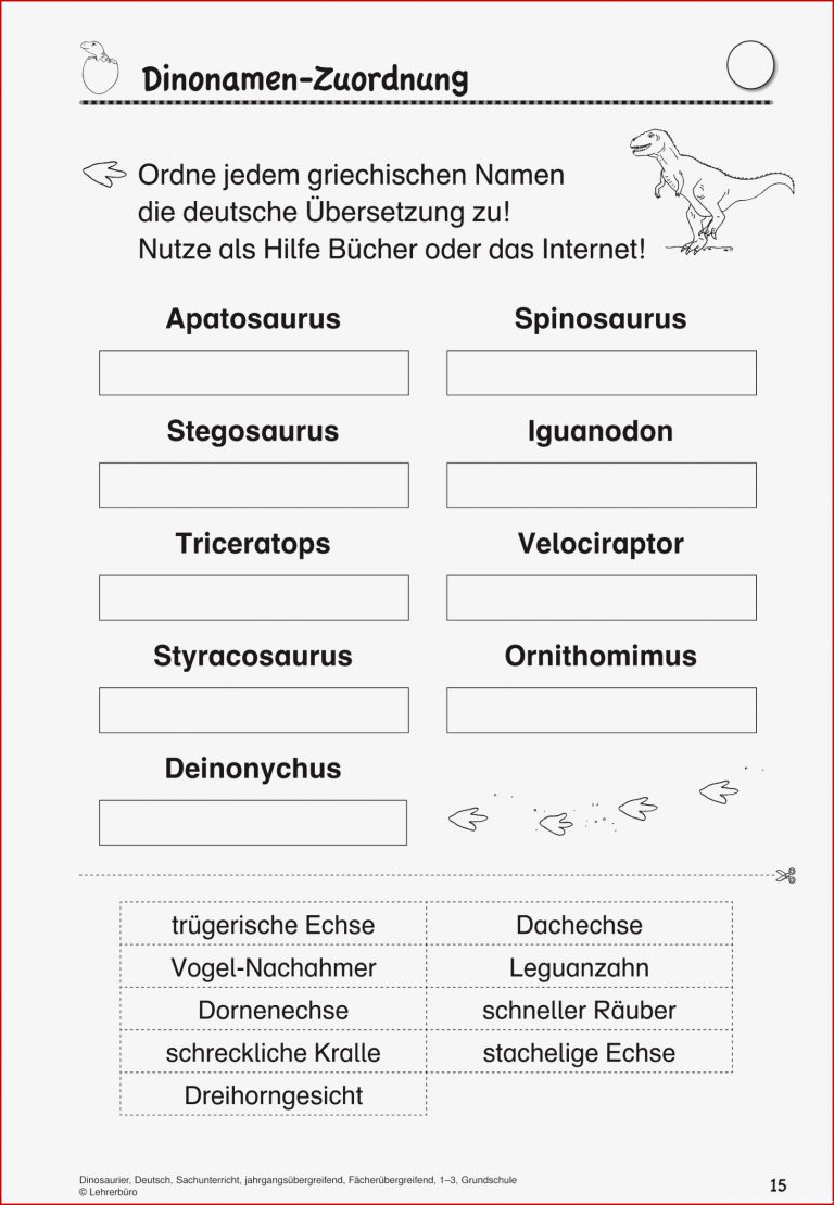 Dinosaurier Grundschule Arbeitsblätter Kinderbilder