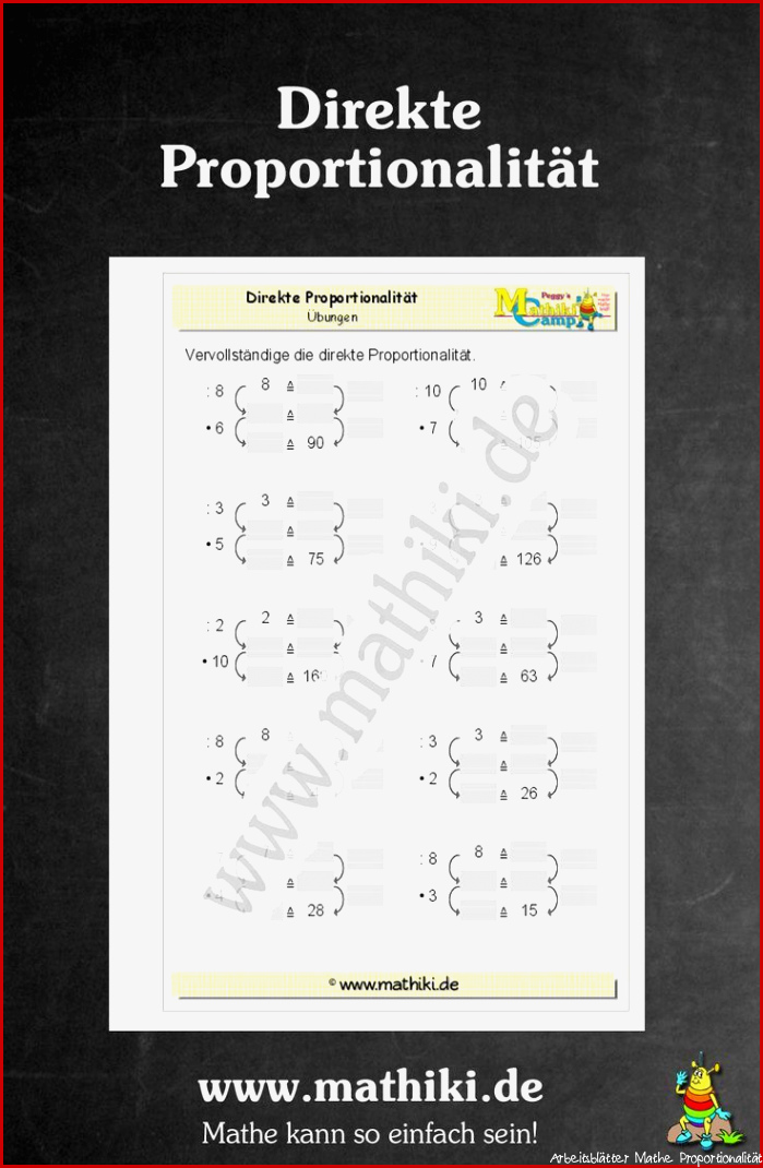 Direkte Proportionalität Klasse 7 8 mathiki