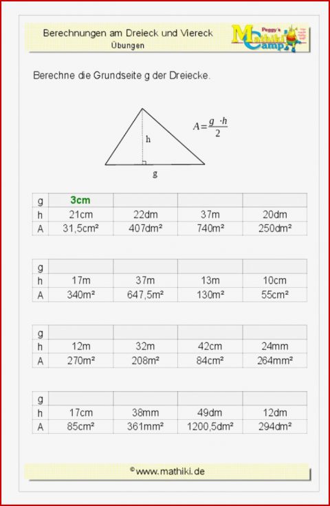 Dreieck Grundseite Klasse 7 8 Kostenloses