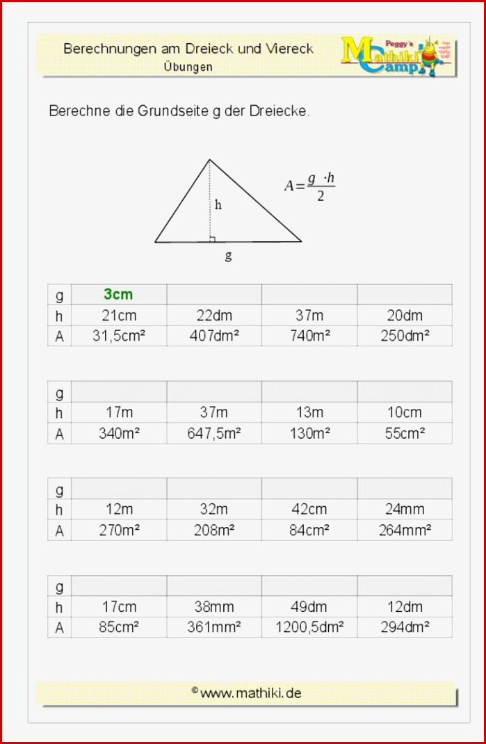 Dreieck Grundseite Klasse 7 8 Kostenloses