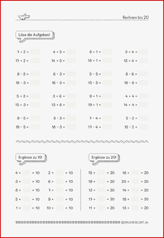 Drucke Selbst Kostenlose Arbeitsblätter Rechnen Im
