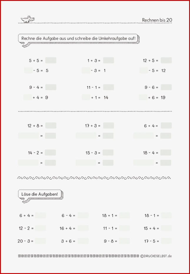 Drucke Selbst Kostenlose Arbeitsblätter Rechnen Im