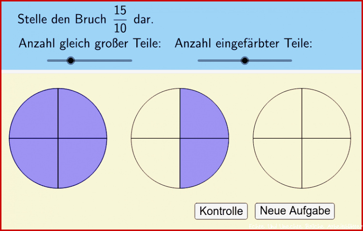 Echte und unechte Brüche Übung – GeoGebra