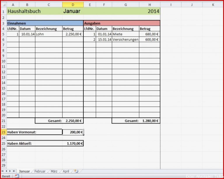 Ein Haushaltsbuch Mit Excel Erstellen – Netticle Education