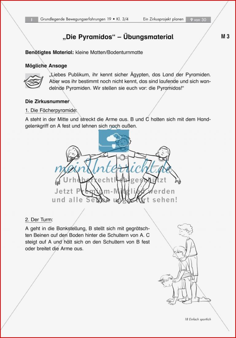 Ein Zirkusprojekt planen Akrobatik meinUnterricht