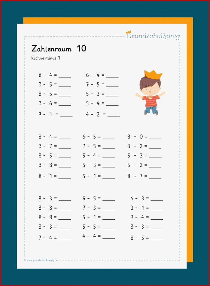 Eine Aufgaben Zur Subtraktion Im Zahlenraum 10 Für Mathe