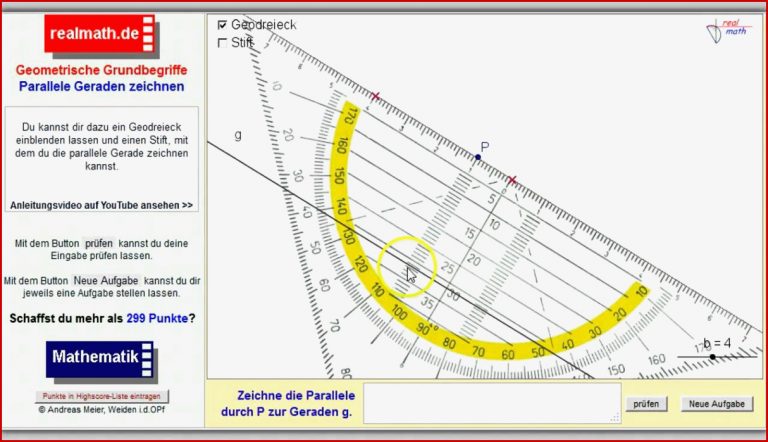 Eine Parallele Mit Dem Geodreieck Zeichnen Realmath