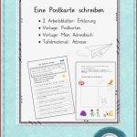 Eine Postkarte Schreiben – Unterrichtsmaterial Im Fach