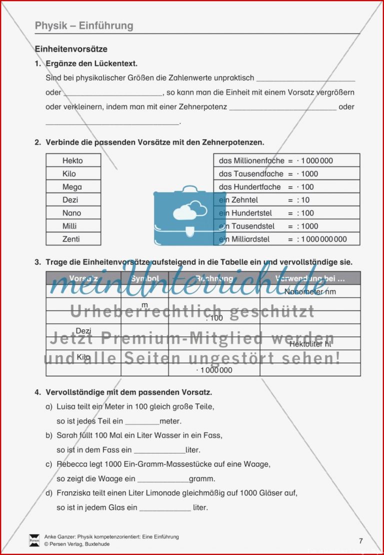 Einführung in Physik Einheiten und Diagramme Mit