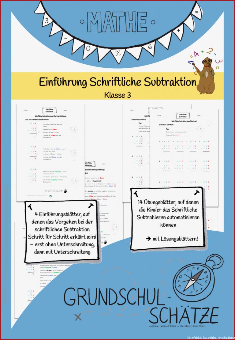 Einführung Schriftliche Subtraktion 3 Klasse Mathematik