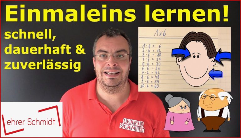 Einmaleins (1x1) lernen! Schnell, dauerhaft & zuverlässig! | Lehrerschmidt