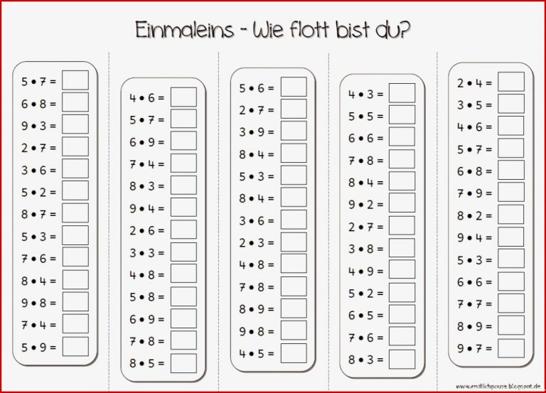 Einmaleins Arbeitsblätter Mathe Klasse 3