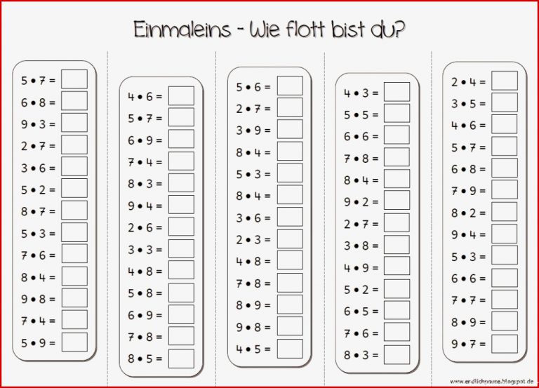 Einmaleins Arbeitsblätter Mathe Klasse 3