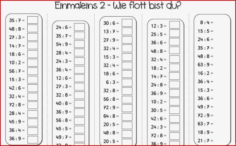 Einmaleins Arbeitsblatt Zum Ausdrucken Mathe Archives