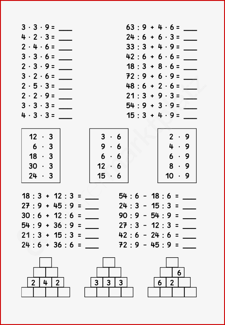 Einmaleins Mathe Arbeitsblätter Klasse 2 Worksheets