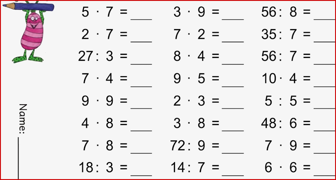Einmaleins Test Zum Ausdrucken