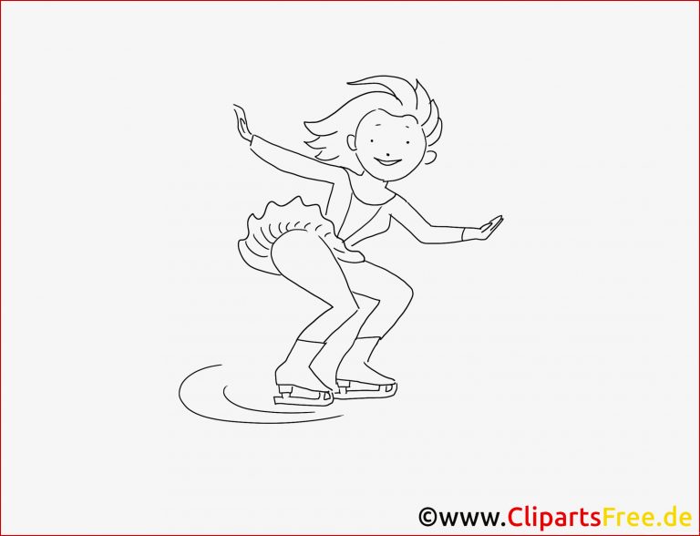 Eiskunstlauf Zeichnung schwarz weiss Bild Clipart ic