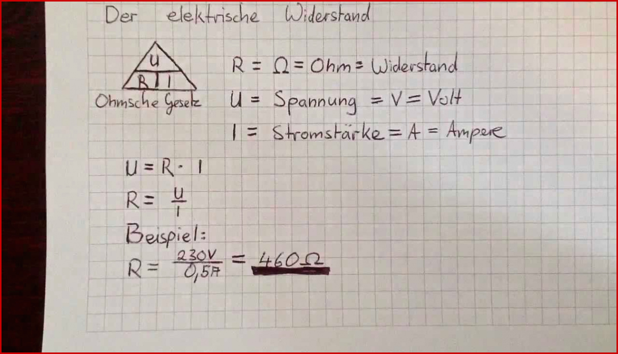 Elektrischen Widerstand Ausrechnen Ohmsches Gesetz