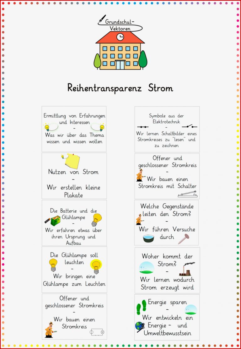 Elektrischer Strom Sachkunde 4 Klasse Strom Arbeitsblätter