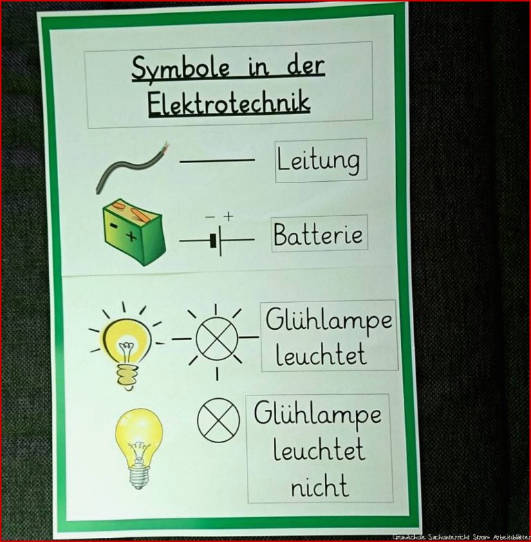 Elektrischer Strom Sachkunde 4 Klasse Strom Arbeitsblätter