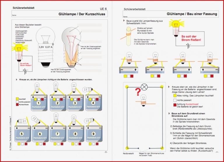 Elektrischer Stromkreis Kurzschluss