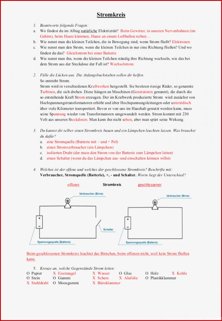 Elektrizität Grundschule