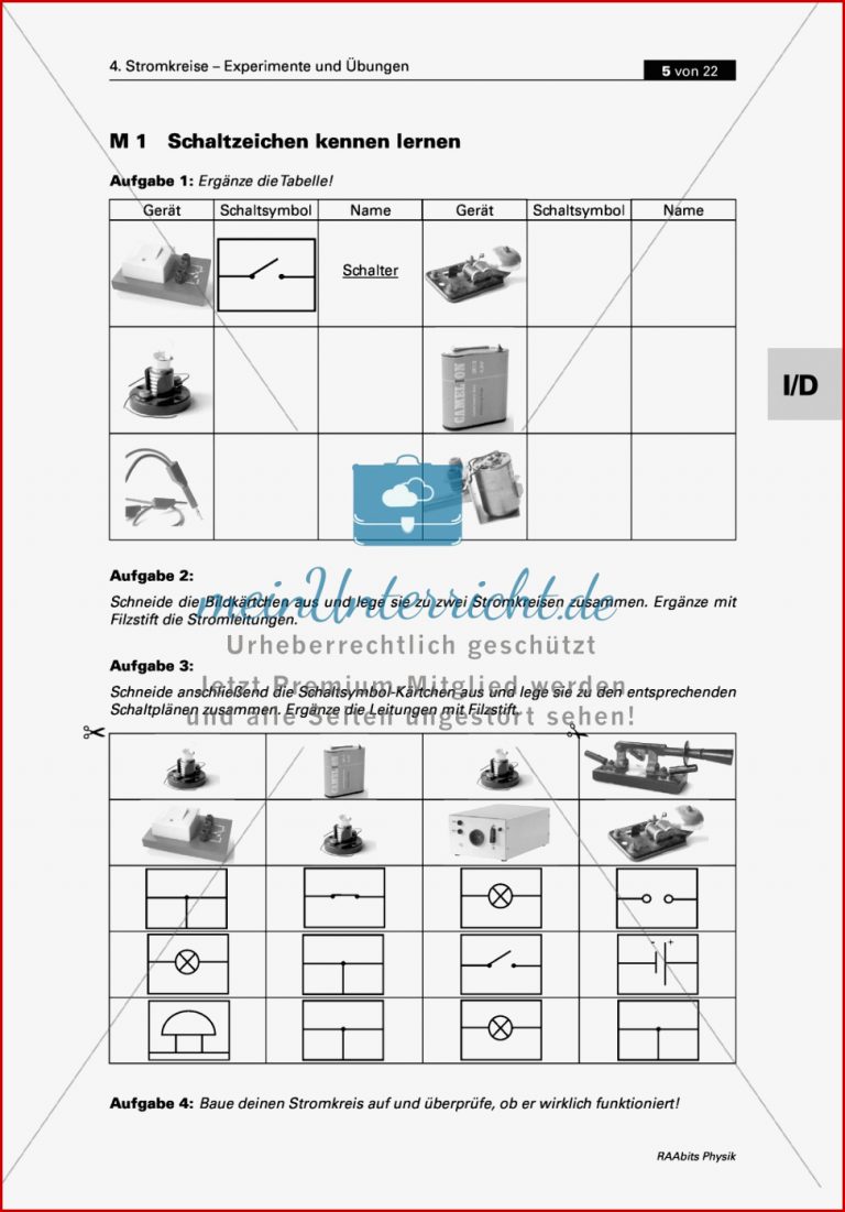 Elektrizitätslehre Einführung von Stromkreisen und ihren