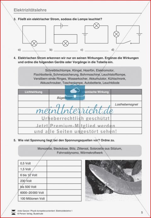 Elektrizitätslehre Grundlagen Des Elektrischen Stroms