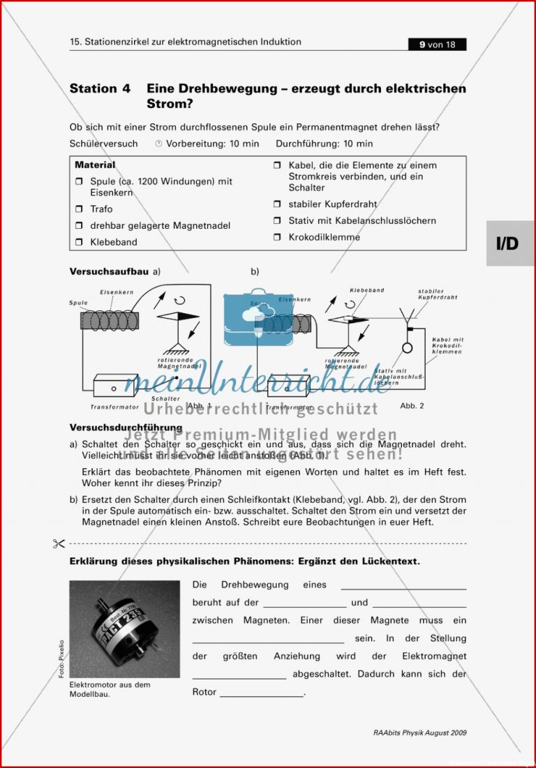 Elektrizitätslehre Stationenlernen zum Thema