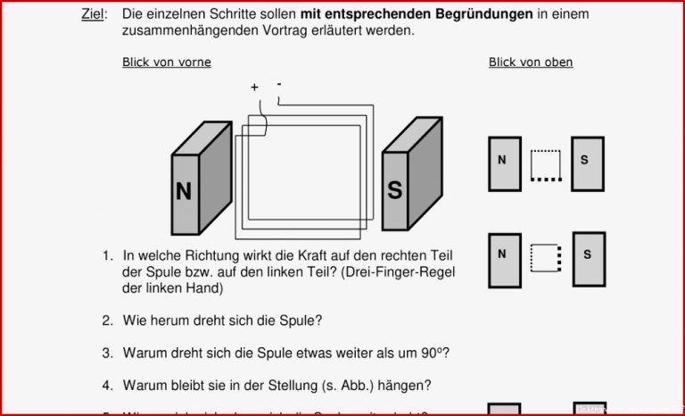 Elektromotor Arbeitsblatt Michelle Woveless Grundschule