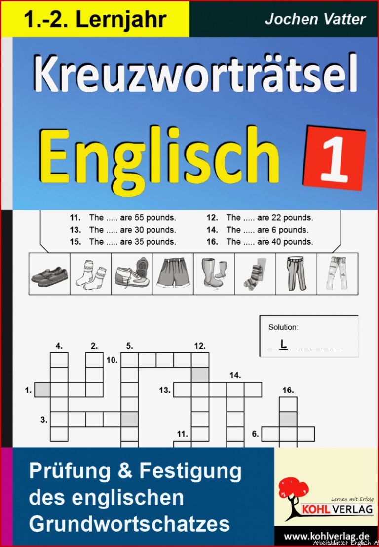 Englisch 4. Klasse - Arbeitsblätter & Übungen für die Grundschule