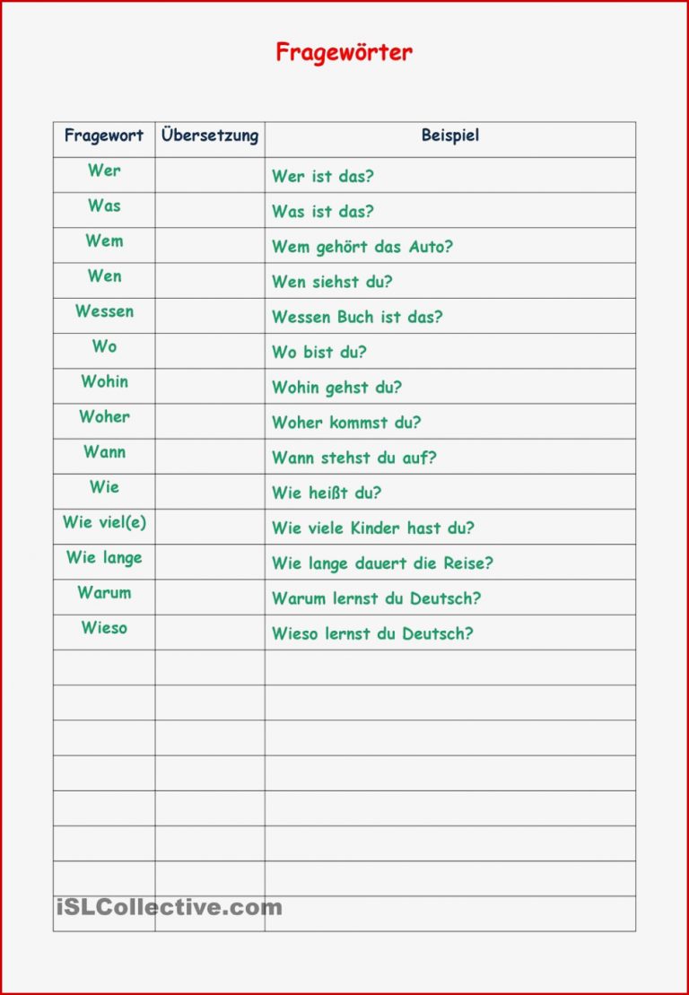 Englisch 5 Klasse Fragen Mit Fragewörtern Arbeitsblätter