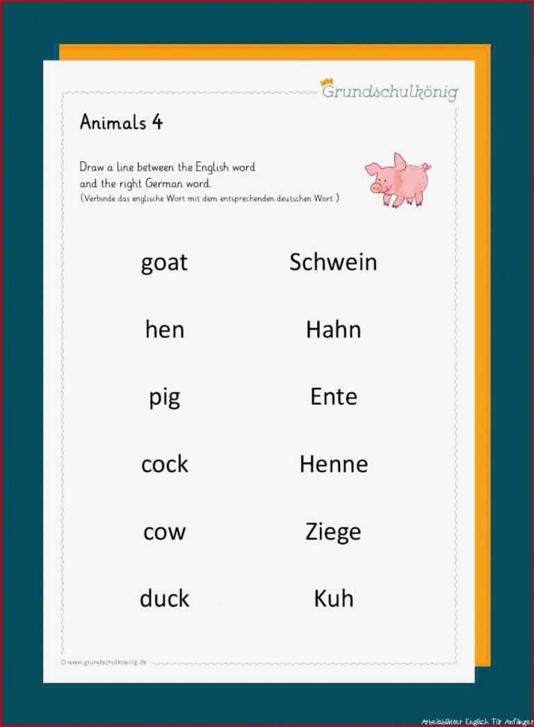 Englisch Arbeitsblätter Für Anfänger kinderbilder
