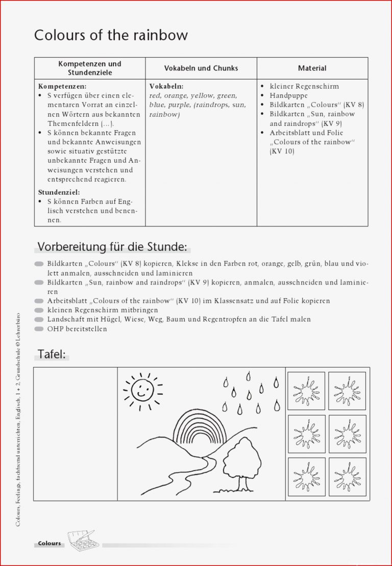 Englisch · Arbeitsblätter · Grundschule · Lehrerbüro