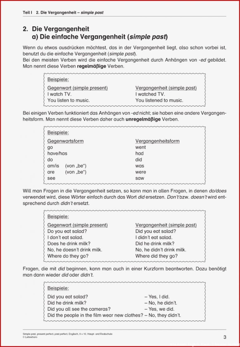 Englisch · Arbeitsblätter · Sekundarstufe I · Lehrerbüro