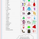 Englisch Clothes Arbeitsblätter Worksheets