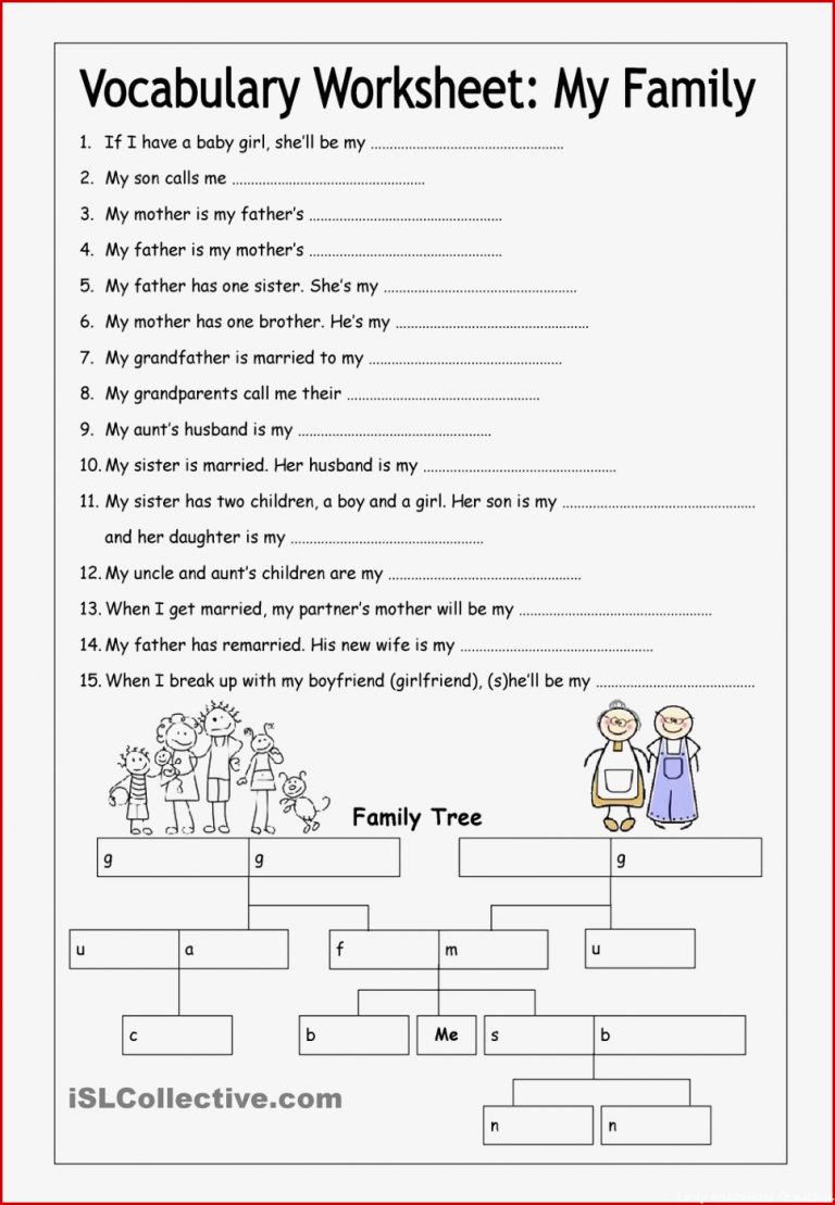 Englisch Family Arbeitsblätter Worksheets