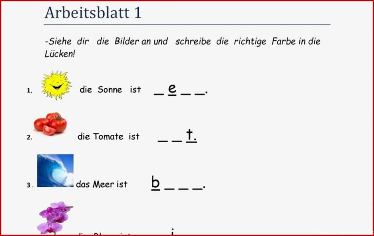 Englisch Farben Lernen Arbeitsblätter Worksheets