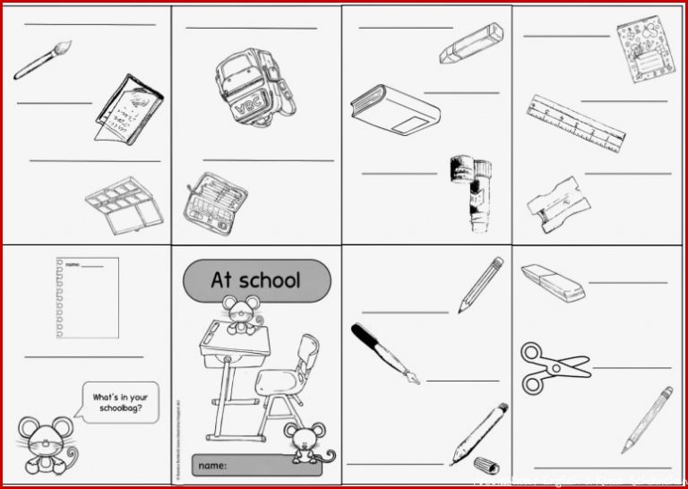 Englisch In Der Grundschule Faltheft "school Things