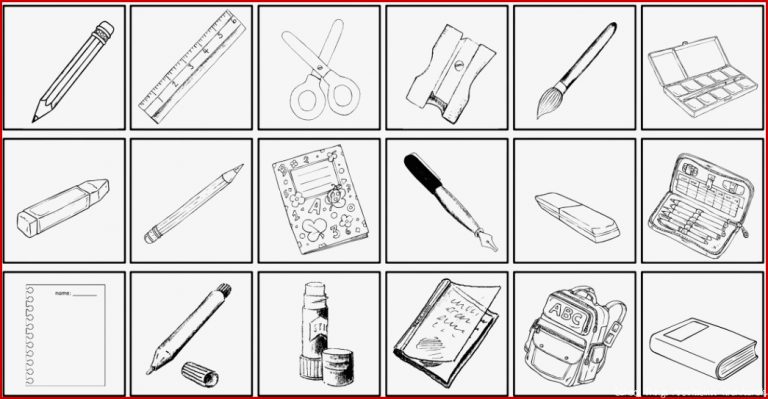 Englisch In Der Grundschule Minibilder "school Things