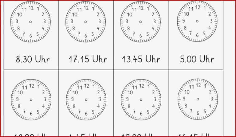 Englisch übungen Uhrzeiten Klasse 5 Arbeitsblätter Pdf