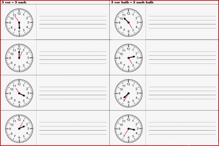 Englisch Uhrzeit Lernen 5 Klasse Arbeitsblätter Englisch
