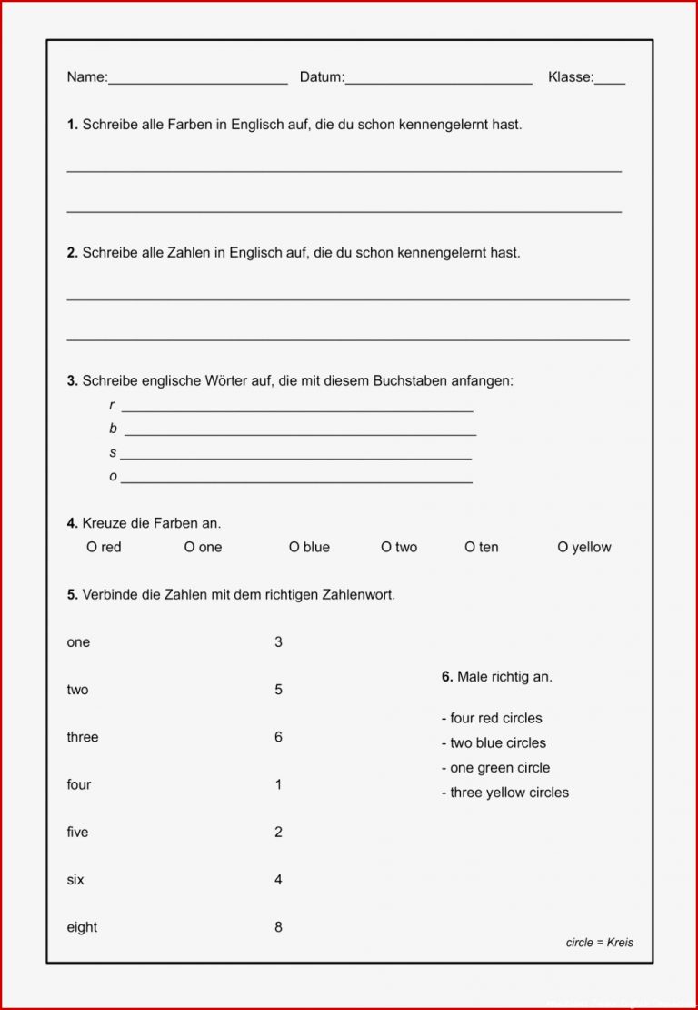 Englisch Zahlen und Farben – Unterrichtsmaterial im Fach Kostenlos Herunterladen Englisch Zahlen und Farben – Unterrichtsmaterial im Fach