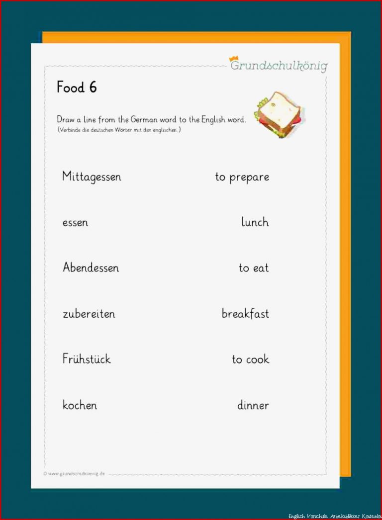 Englischen Vokabeln Englisch Arbeitsblätter Klasse 5 Zum