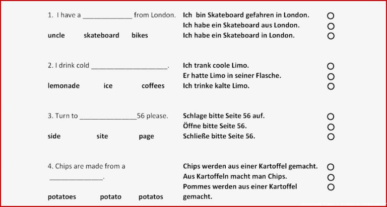 Englischen Vokabeln Englisch Arbeitsblätter Klasse 5 Zum